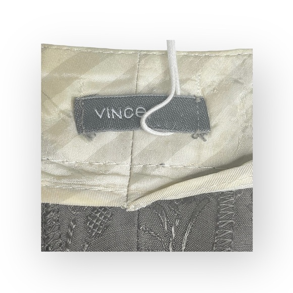 new Vince ⚘ Floral Embroidered Shimmery Silk Duponi Pant Pants ⚘ Gunmetal ⚘ Sml - Picture 8 of 16
